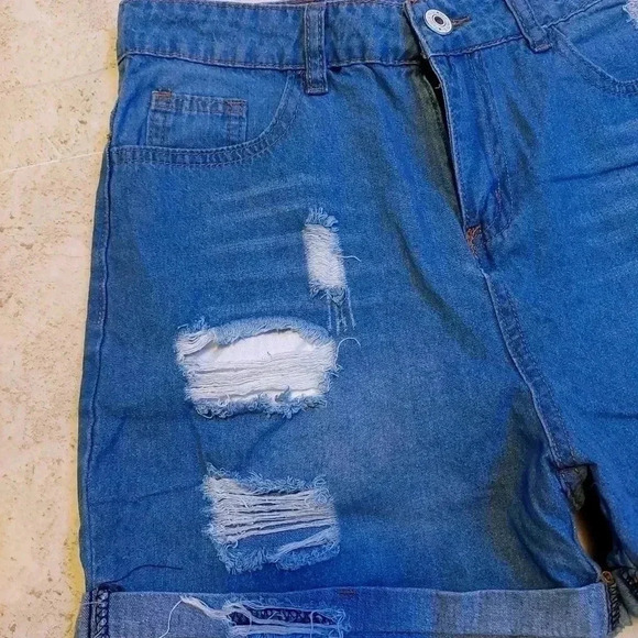 No Brand distressed Jean shorts assumed size small - Picture 4 of 6